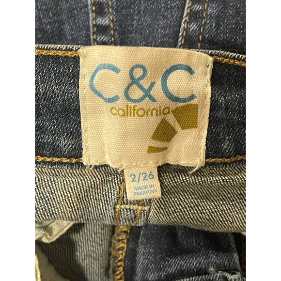 C&C‎ California Women's Slim Fit High Rise Distressed Blue Jeans Denim Size 2/26 - Picture 12 of 15